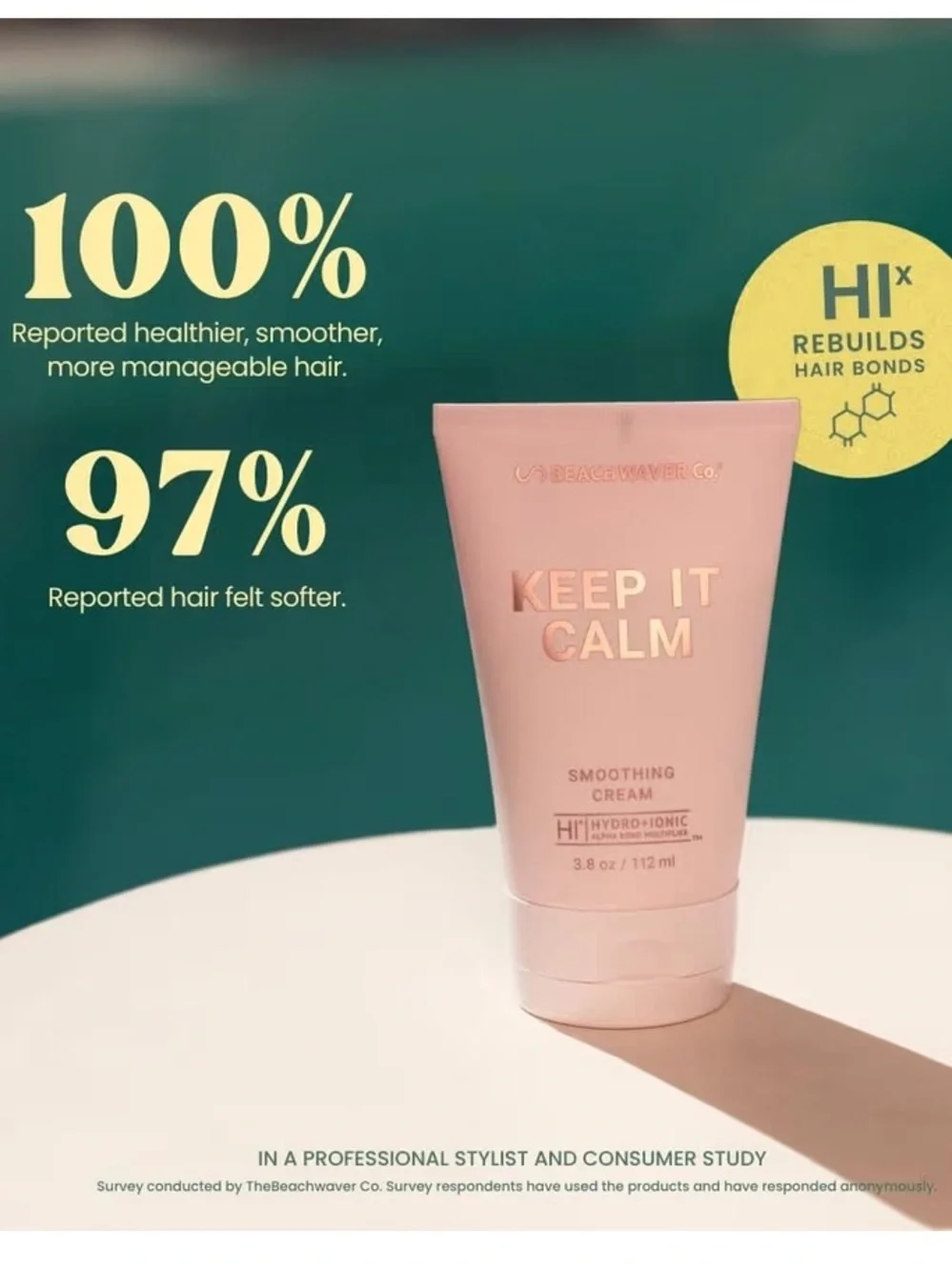 Beachwaver Co. Keep It Calm Tropical Scent Smoothing Cream Vegan Lightweight 3.8